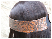 Load image into Gallery viewer, &quot;CROCing ME UP&quot; Brown &quot;FAUX&quot; Leather Headband Exclusive
