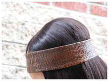 Load image into Gallery viewer, &quot;CROCing ME UP&quot; Brown &quot;FAUX&quot; Leather Headband Exclusive
